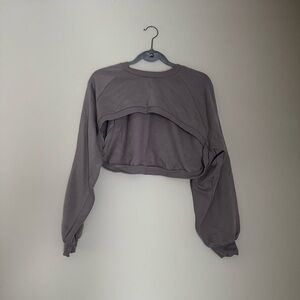 H&M Women's Charcoal Cropped Sweatshirt